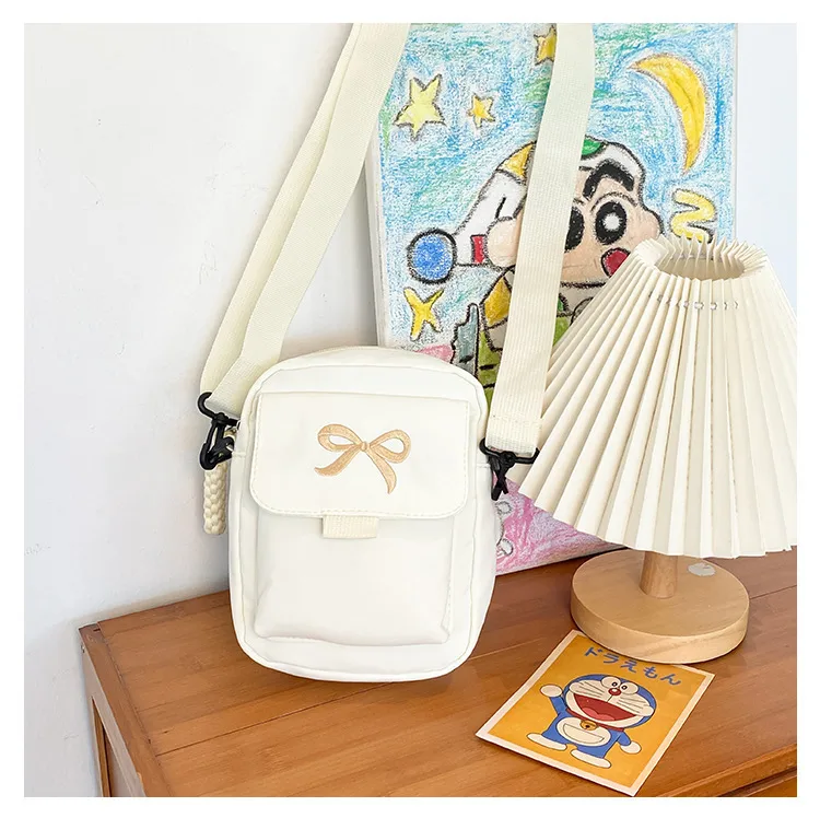Cute Bow Tie Student Commuter Single-shoulder Bag, Soft And Girly Forest-style Small Crossbody Bag display picture 22