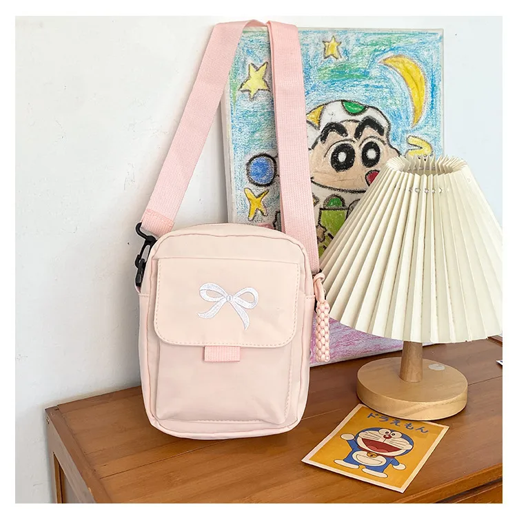 Cute Bow Tie Student Commuter Single-shoulder Bag, Soft And Girly Forest-style Small Crossbody Bag display picture 23