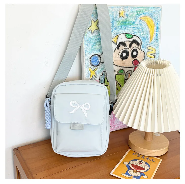 Cute Bow Tie Student Commuter Single-shoulder Bag, Soft And Girly Forest-style Small Crossbody Bag display picture 24