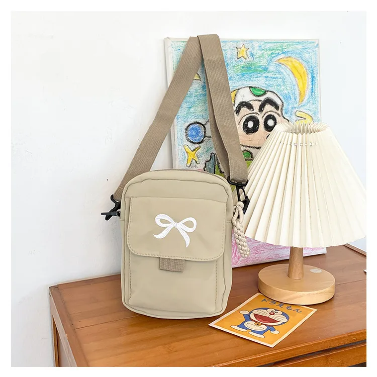 Cute Bow Tie Student Commuter Single-shoulder Bag, Soft And Girly Forest-style Small Crossbody Bag display picture 25