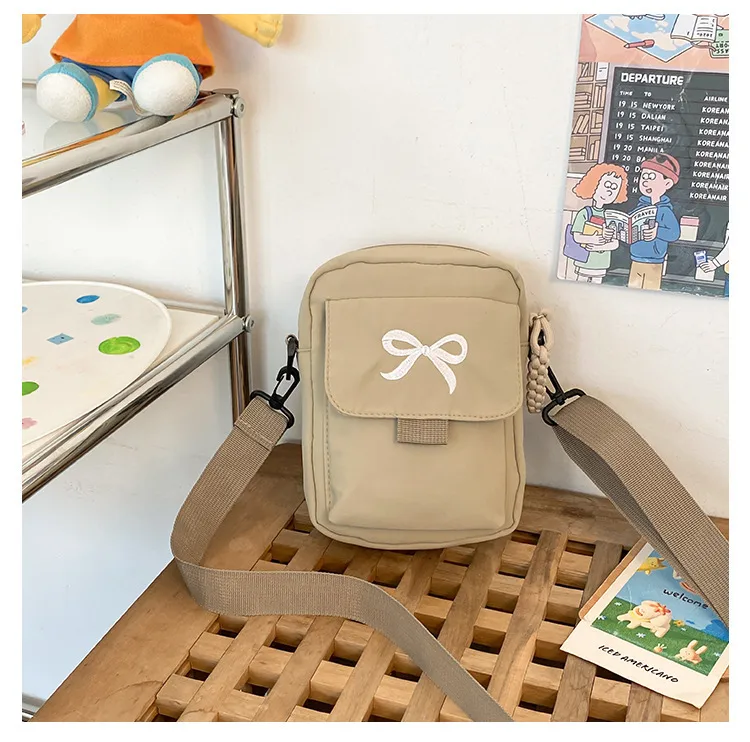 Cute Bow Tie Student Commuter Single-shoulder Bag, Soft And Girly Forest-style Small Crossbody Bag display picture 30