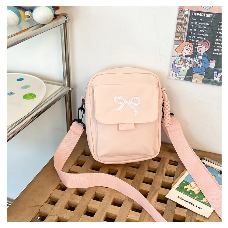 Cute Bow Tie Student Commuter Single-shoulder Bag, Soft And Girly Forest-style Small Crossbody Bag display picture 32