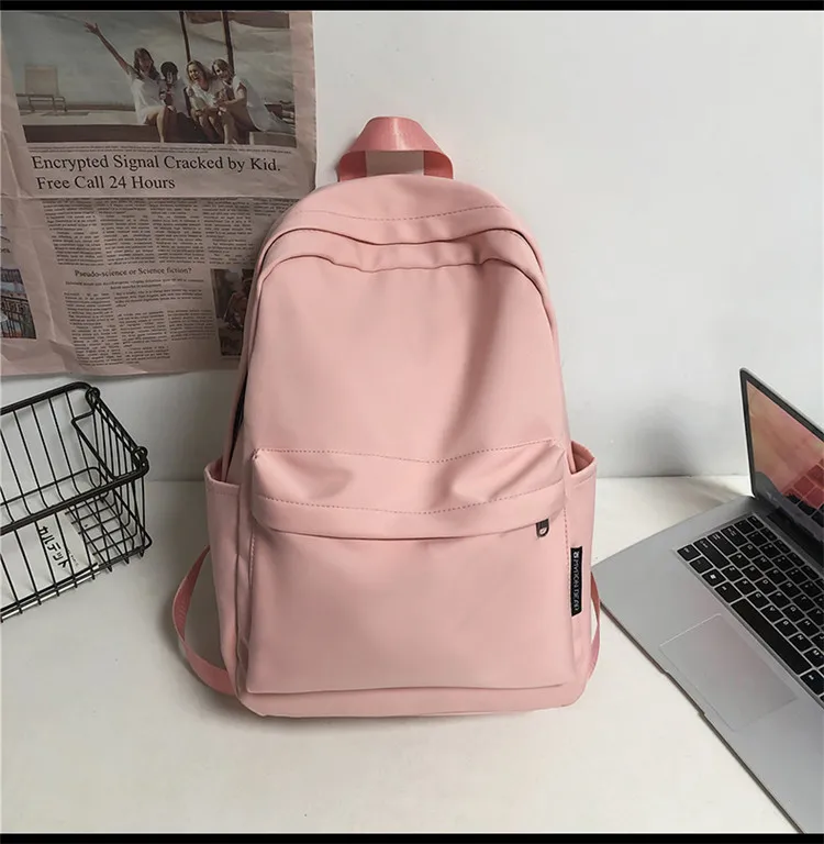 New Style Large Capacity Solid Color Unisex Backpack Suitable For Couples Junior And Senior High School Students Leisure Travel Nylon Material Breathable display picture 38