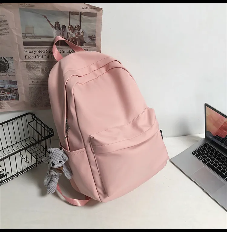 New Style Large Capacity Solid Color Unisex Backpack Suitable For Couples Junior And Senior High School Students Leisure Travel Nylon Material Breathable display picture 39