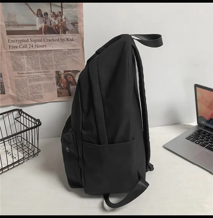 New Style Large Capacity Solid Color Unisex Backpack Suitable For Couples Junior And Senior High School Students Leisure Travel Nylon Material Breathable display picture 44