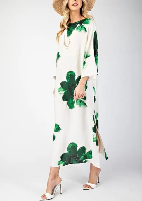 Summer Fashion Loose Floral Print Slim Fit Dress 3D Effect Design Casual Han Style Long Sleeve Anklet Dress Dress display picture 11