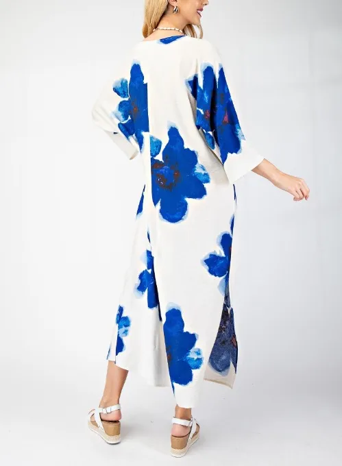 Summer Fashion Loose Floral Print Slim Fit Dress 3D Effect Design Casual Han Style Long Sleeve Anklet Dress Dress display picture 14
