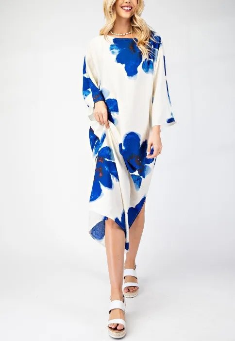 Summer Fashion Loose Floral Print Slim Fit Dress 3D Effect Design Casual Han Style Long Sleeve Anklet Dress Dress display picture 15