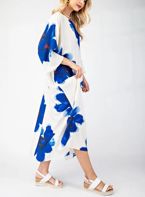 Summer Fashion Loose Floral Print Slim Fit Dress 3D Effect Design Casual Han Style Long Sleeve Anklet Dress Dress display picture 16