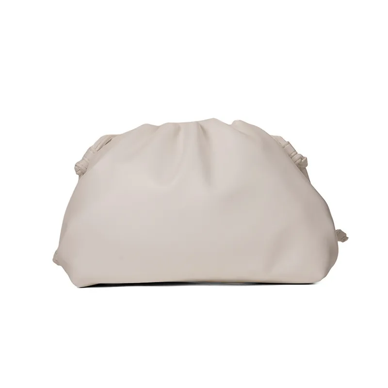 Cloud-Shaped Handbag Women's Fashion All-Match Clipped Button-Style Crossbody Bag Small Size Dumpling-Shaped Pu Material Shoulder Belt display picture 6