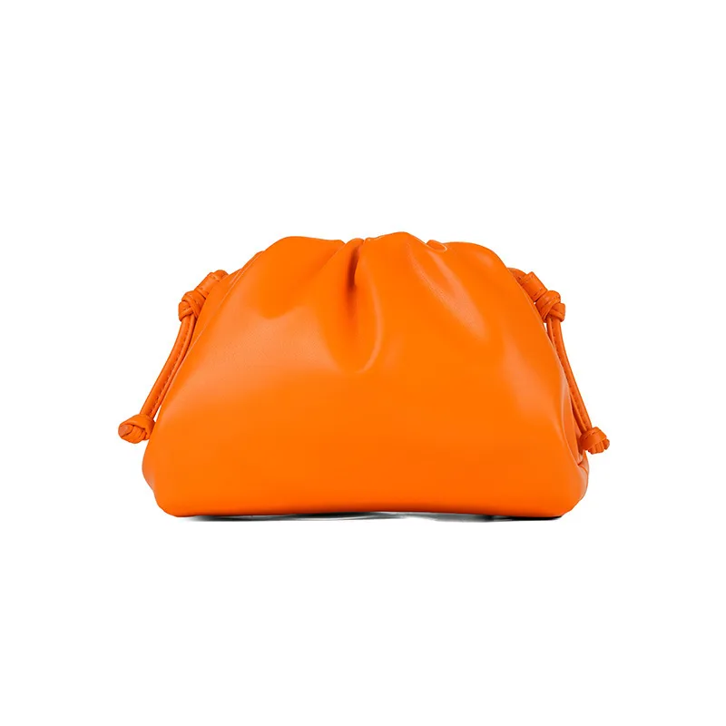 Cloud-Shaped Handbag Women's Fashion All-Match Clipped Button-Style Crossbody Bag Small Size Dumpling-Shaped Pu Material Shoulder Belt display picture 7