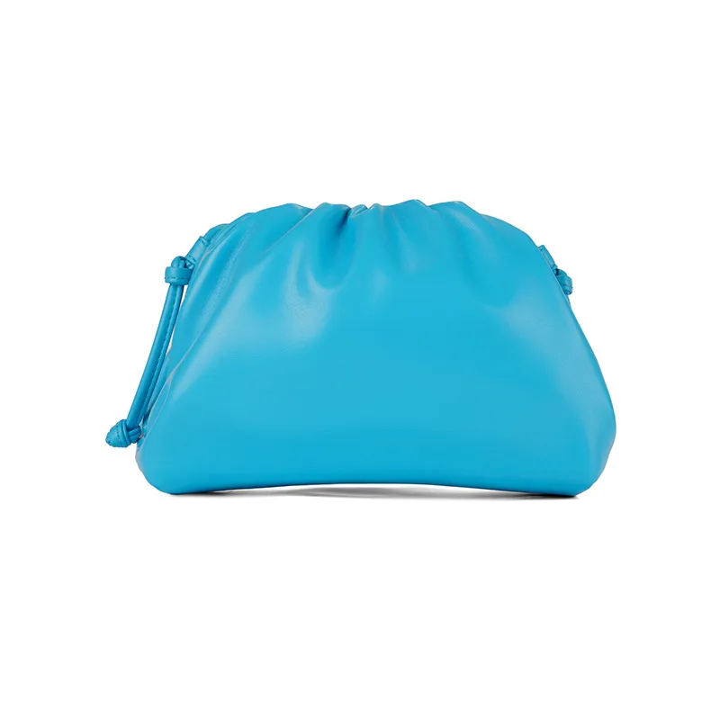 Cloud-Shaped Handbag Women's Fashion All-Match Clipped Button-Style Crossbody Bag Small Size Dumpling-Shaped Pu Material Shoulder Belt display picture 9