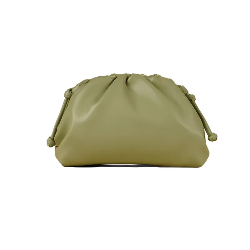 Cloud-Shaped Handbag Women's Fashion All-Match Clipped Button-Style Crossbody Bag Small Size Dumpling-Shaped Pu Material Shoulder Belt display picture 10