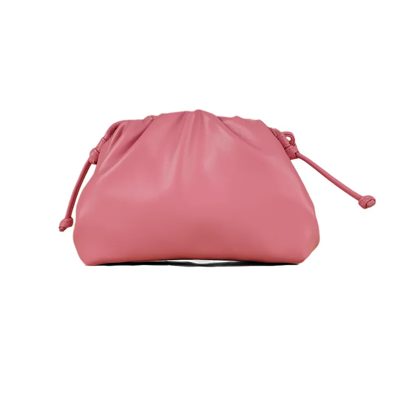 Cloud-Shaped Handbag Women's Fashion All-Match Clipped Button-Style Crossbody Bag Small Size Dumpling-Shaped Pu Material Shoulder Belt display picture 11
