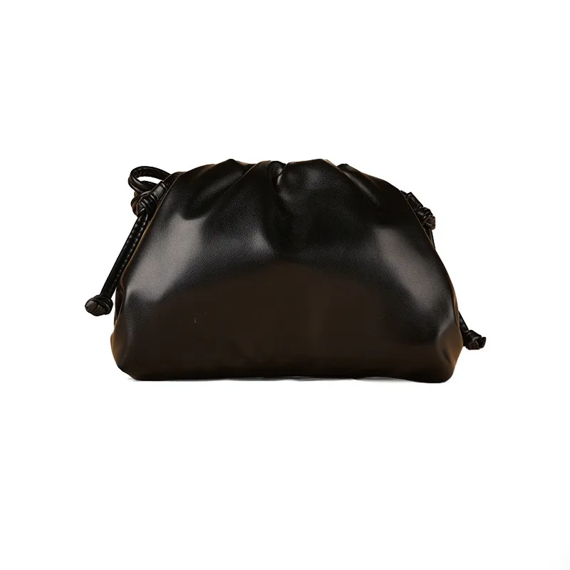 Cloud-Shaped Handbag Women's Fashion All-Match Clipped Button-Style Crossbody Bag Small Size Dumpling-Shaped Pu Material Shoulder Belt display picture 12