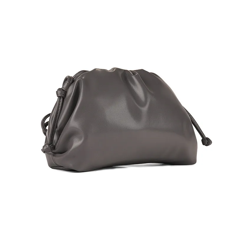 Cloud-Shaped Handbag Women's Fashion All-Match Clipped Button-Style Crossbody Bag Small Size Dumpling-Shaped Pu Material Shoulder Belt display picture 13