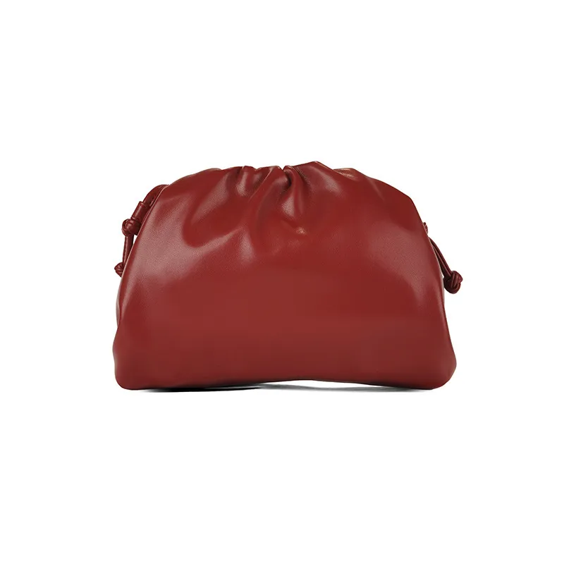 Cloud-Shaped Handbag Women's Fashion All-Match Clipped Button-Style Crossbody Bag Small Size Dumpling-Shaped Pu Material Shoulder Belt display picture 14