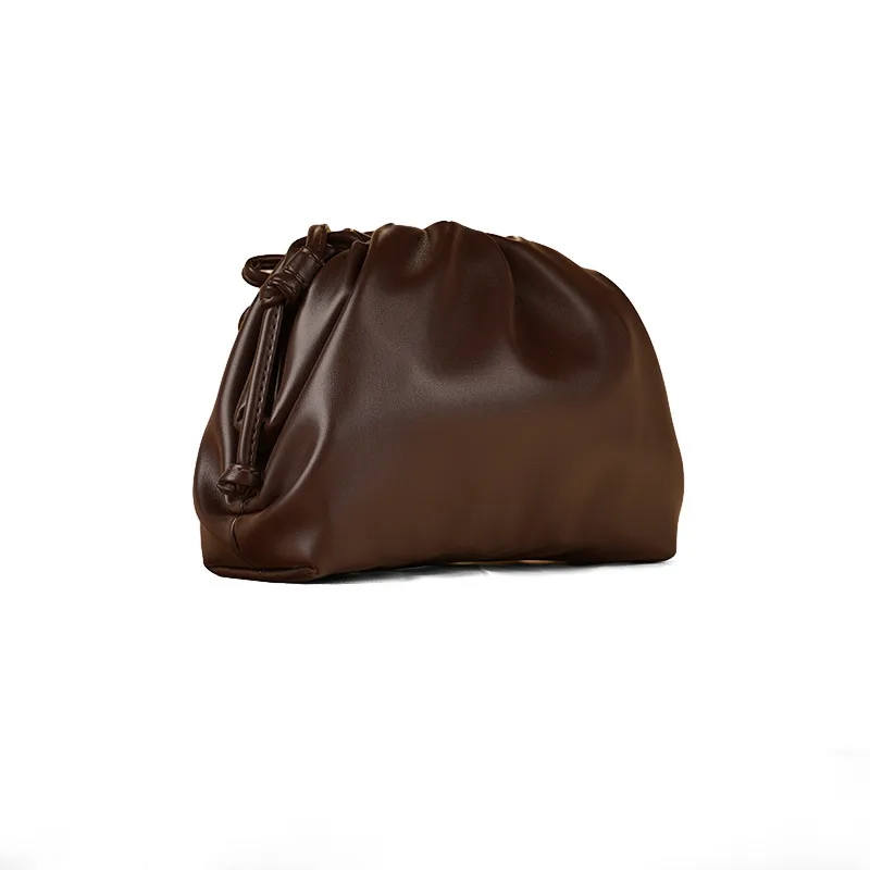 Cloud-Shaped Handbag Women's Fashion All-Match Clipped Button-Style Crossbody Bag Small Size Dumpling-Shaped Pu Material Shoulder Belt display picture 15