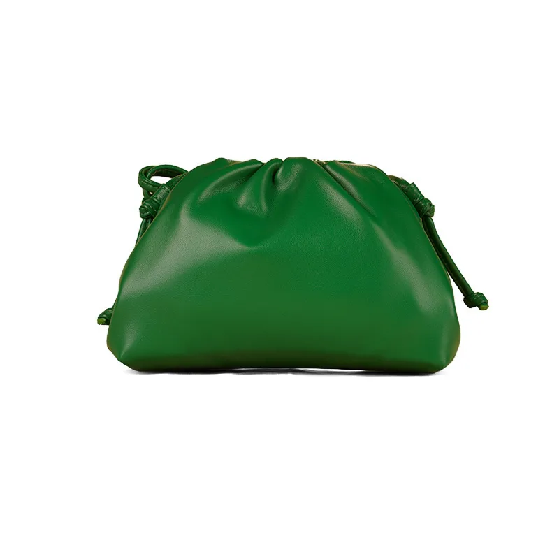 Cloud-Shaped Handbag Women's Fashion All-Match Clipped Button-Style Crossbody Bag Small Size Dumpling-Shaped Pu Material Shoulder Belt display picture 19