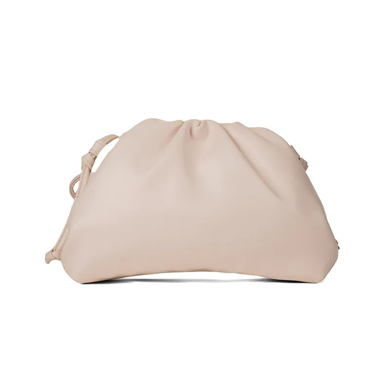 Cloud-Shaped Handbag Women's Fashion All-Match Clipped Button-Style Crossbody Bag Small Size Dumpling-Shaped Pu Material Shoulder Belt display picture 22