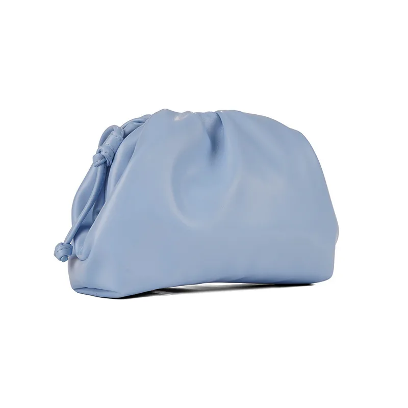 Cloud-Shaped Handbag Women's Fashion All-Match Clipped Button-Style Crossbody Bag Small Size Dumpling-Shaped Pu Material Shoulder Belt display picture 24