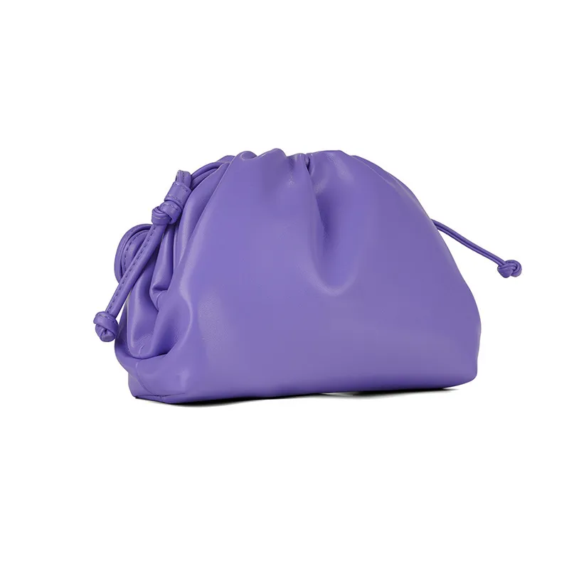 Cloud-Shaped Handbag Women's Fashion All-Match Clipped Button-Style Crossbody Bag Small Size Dumpling-Shaped Pu Material Shoulder Belt display picture 27