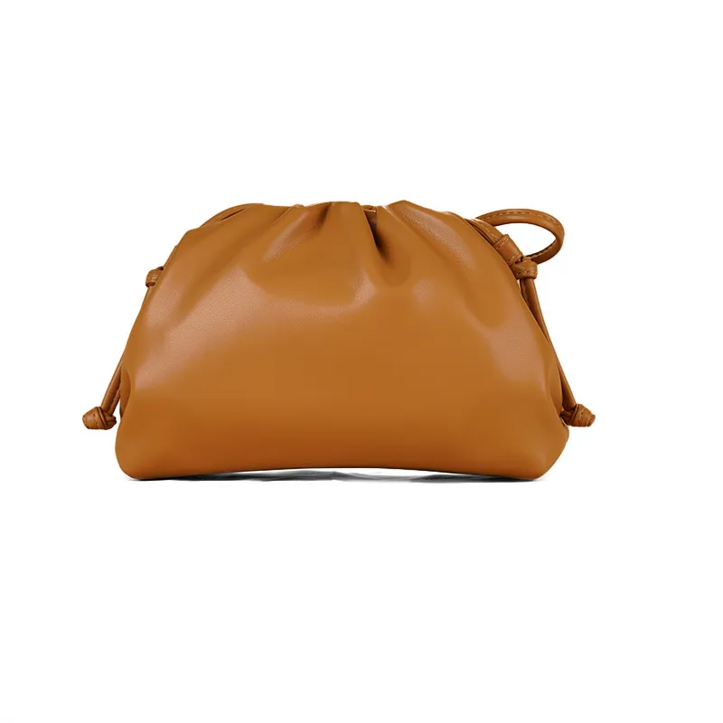 Cloud-Shaped Handbag Women's Fashion All-Match Clipped Button-Style Crossbody Bag Small Size Dumpling-Shaped Pu Material Shoulder Belt display picture 28