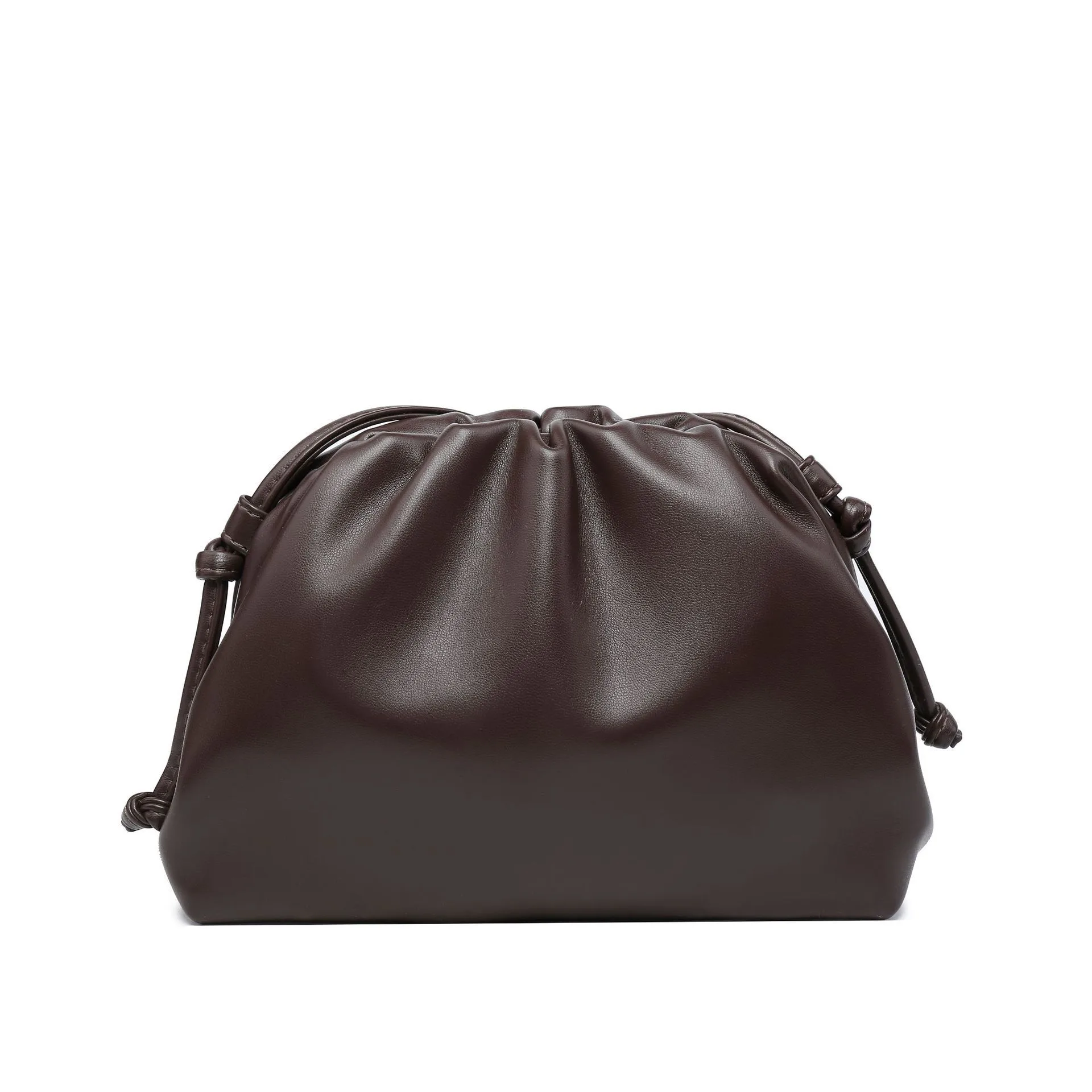 Cloud-Shaped Handbag Women's Fashion All-Match Clipped Button-Style Crossbody Bag Small Size Dumpling-Shaped Pu Material Shoulder Belt display picture 29
