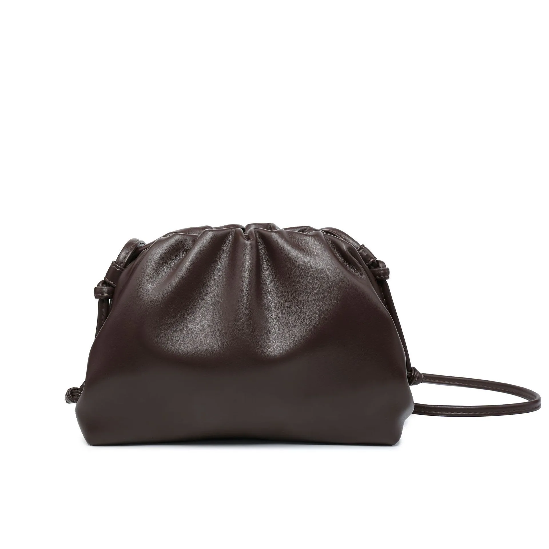 Cloud-Shaped Handbag Women's Fashion All-Match Clipped Button-Style Crossbody Bag Small Size Dumpling-Shaped Pu Material Shoulder Belt display picture 32