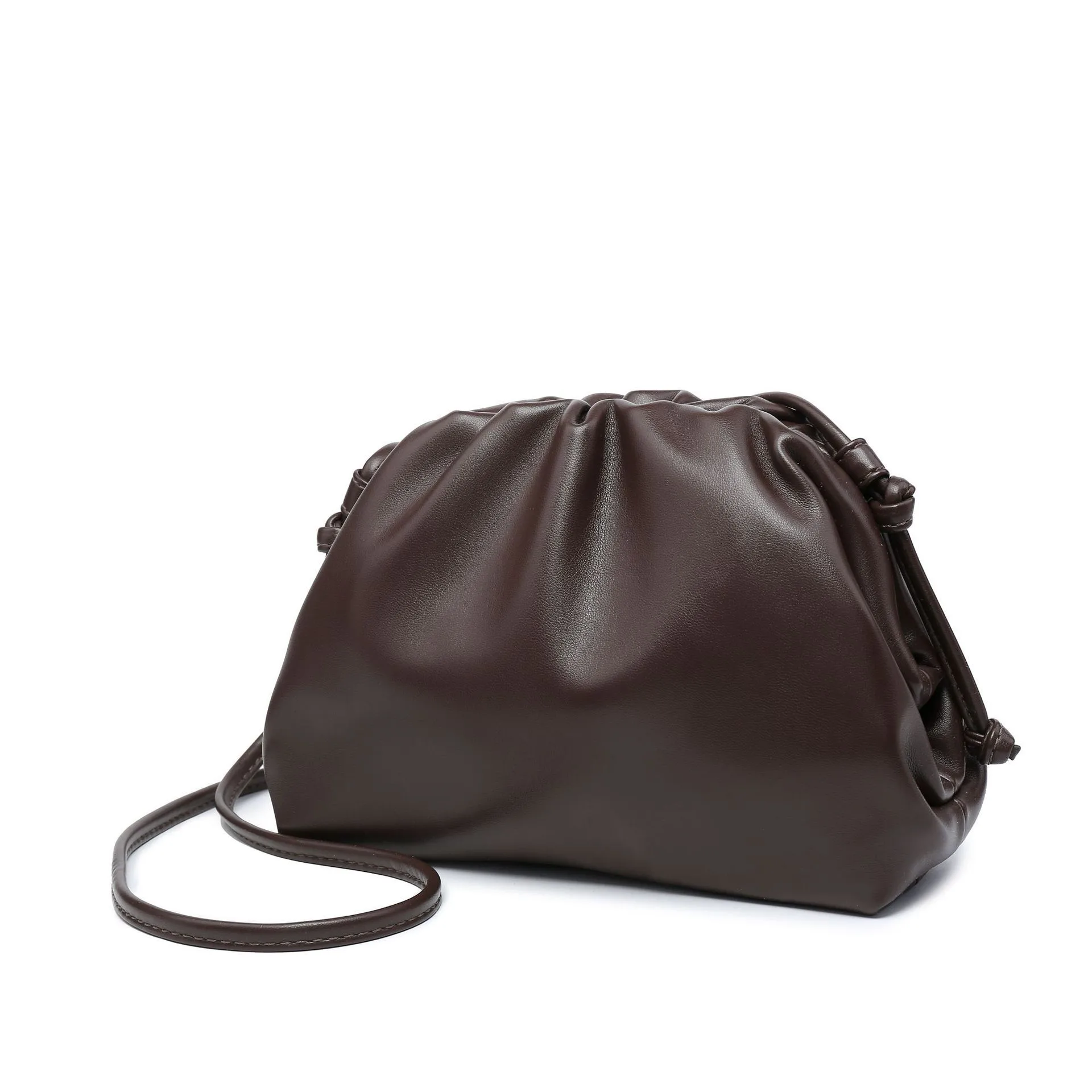 Cloud-Shaped Handbag Women's Fashion All-Match Clipped Button-Style Crossbody Bag Small Size Dumpling-Shaped Pu Material Shoulder Belt display picture 33
