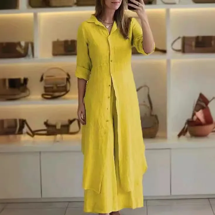 New Solid Color Stand Collar Dress Suit, Elegant Simple Loose Fashion Long Shirt display picture 6