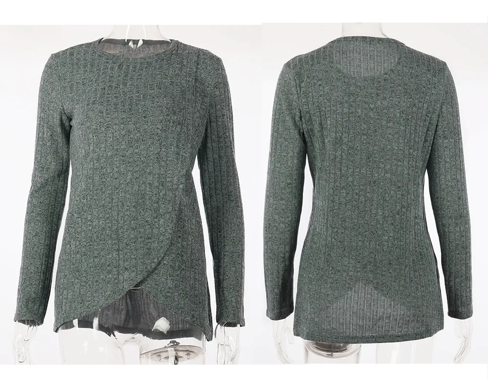 Autumn And Winter Knitted Sweater Women's Crew Neck Split Plus Size Women's Top Design Sense Niche Fashion Street Style Loose Design display picture 3