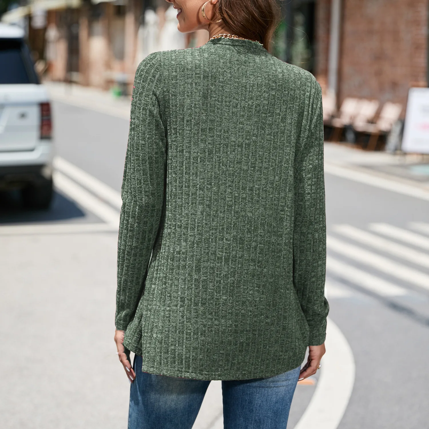 Autumn And Winter Knitted Sweater Women's Crew Neck Split Plus Size Women's Top Design Sense Niche Fashion Street Style Loose Design display picture 19