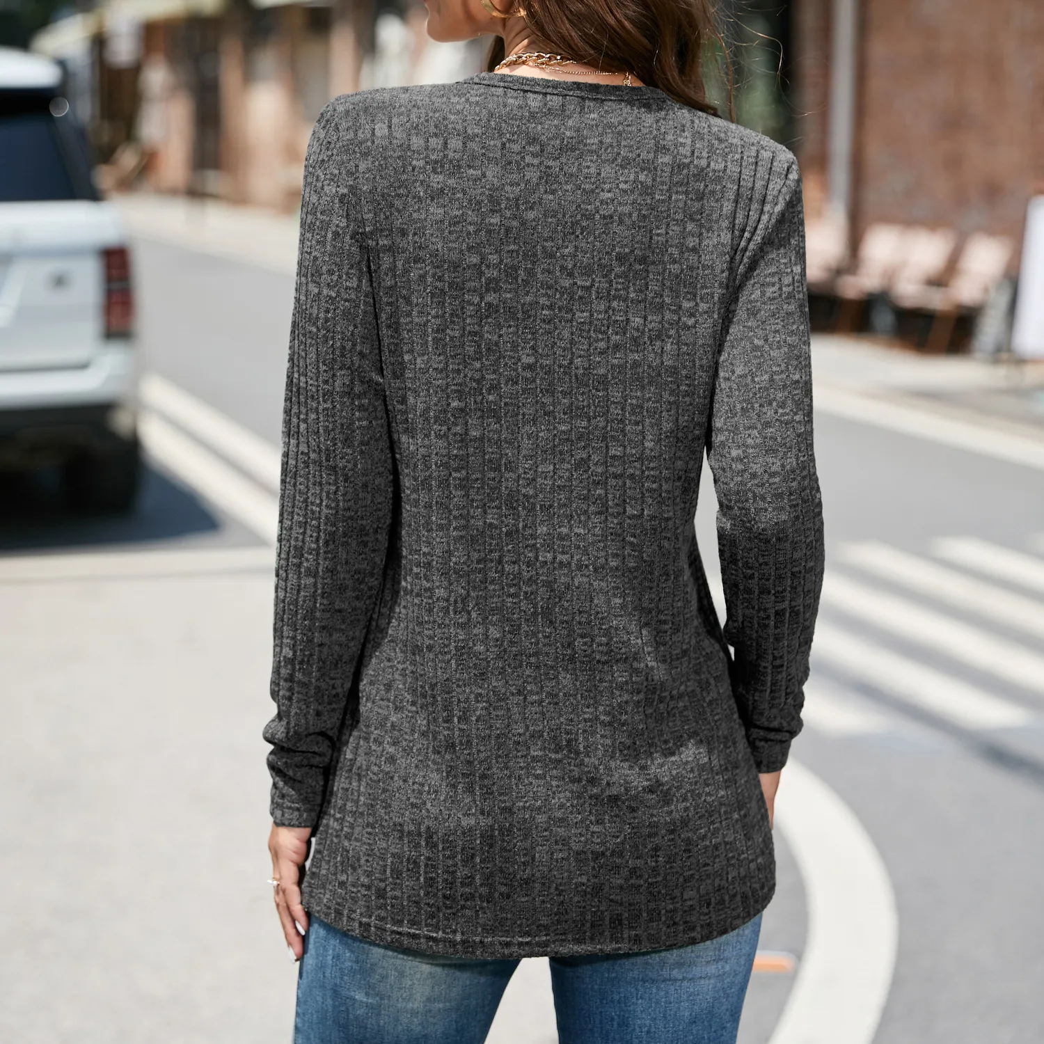 Autumn And Winter Knitted Sweater Women's Crew Neck Split Plus Size Women's Top Design Sense Niche Fashion Street Style Loose Design display picture 21