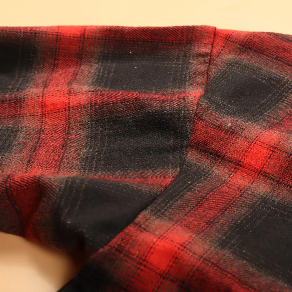 Plus Size Women's Plaid Shirt Long Sleeve American Retro Coat Fall Mid-Length Geometric Pattern Polyester Loose Design display picture 11