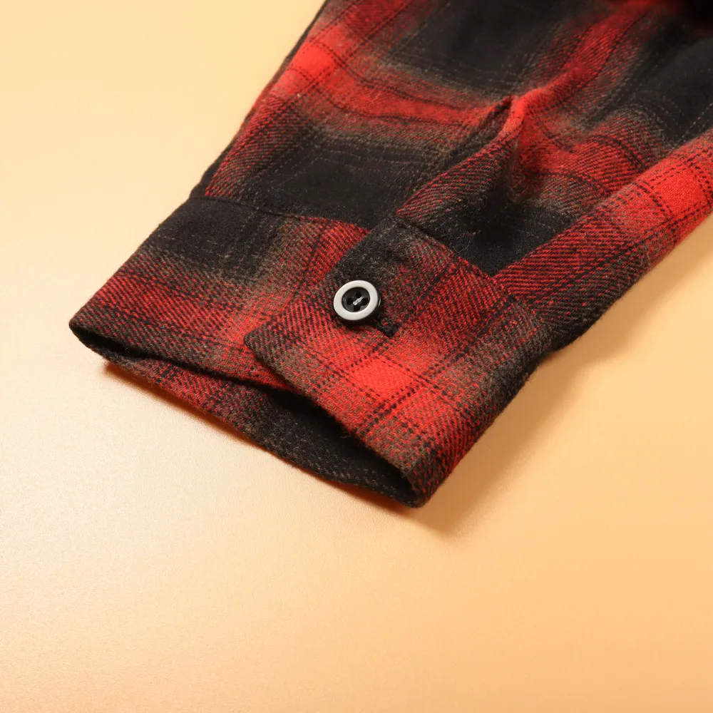 Plus Size Women's Plaid Shirt Long Sleeve American Retro Coat Fall Mid-Length Geometric Pattern Polyester Loose Design display picture 12
