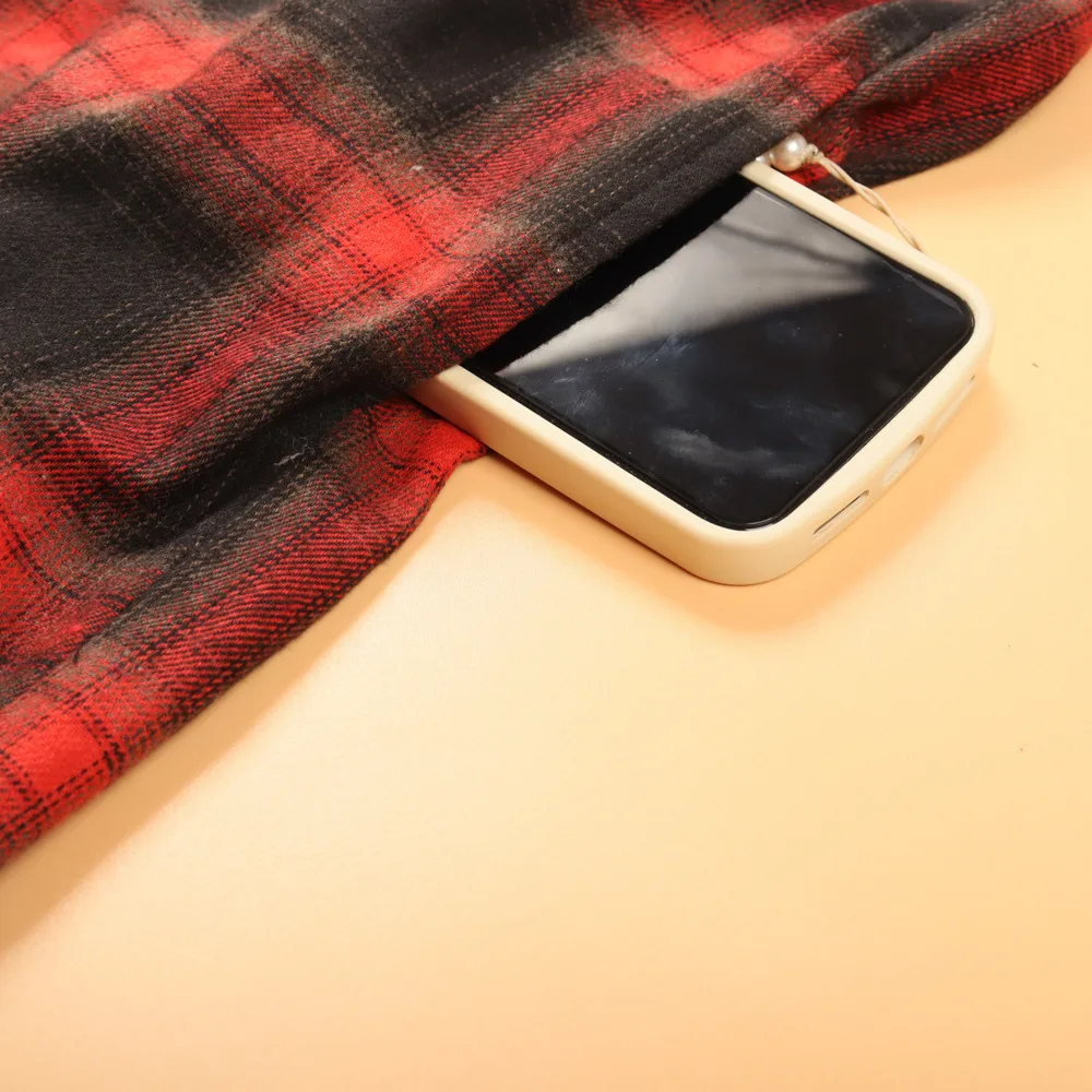 Plus Size Women's Plaid Shirt Long Sleeve American Retro Coat Fall Mid-Length Geometric Pattern Polyester Loose Design display picture 13
