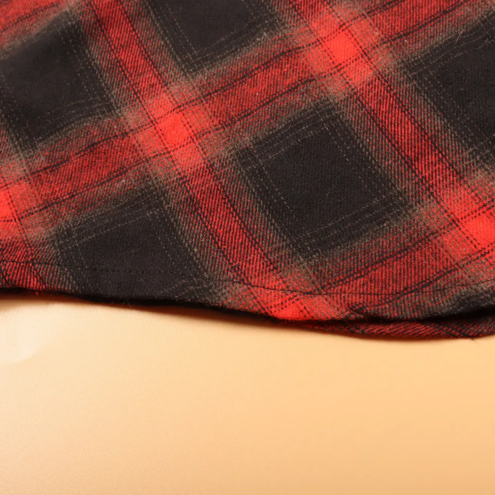 Plus Size Women's Plaid Shirt Long Sleeve American Retro Coat Fall Mid-Length Geometric Pattern Polyester Loose Design display picture 15