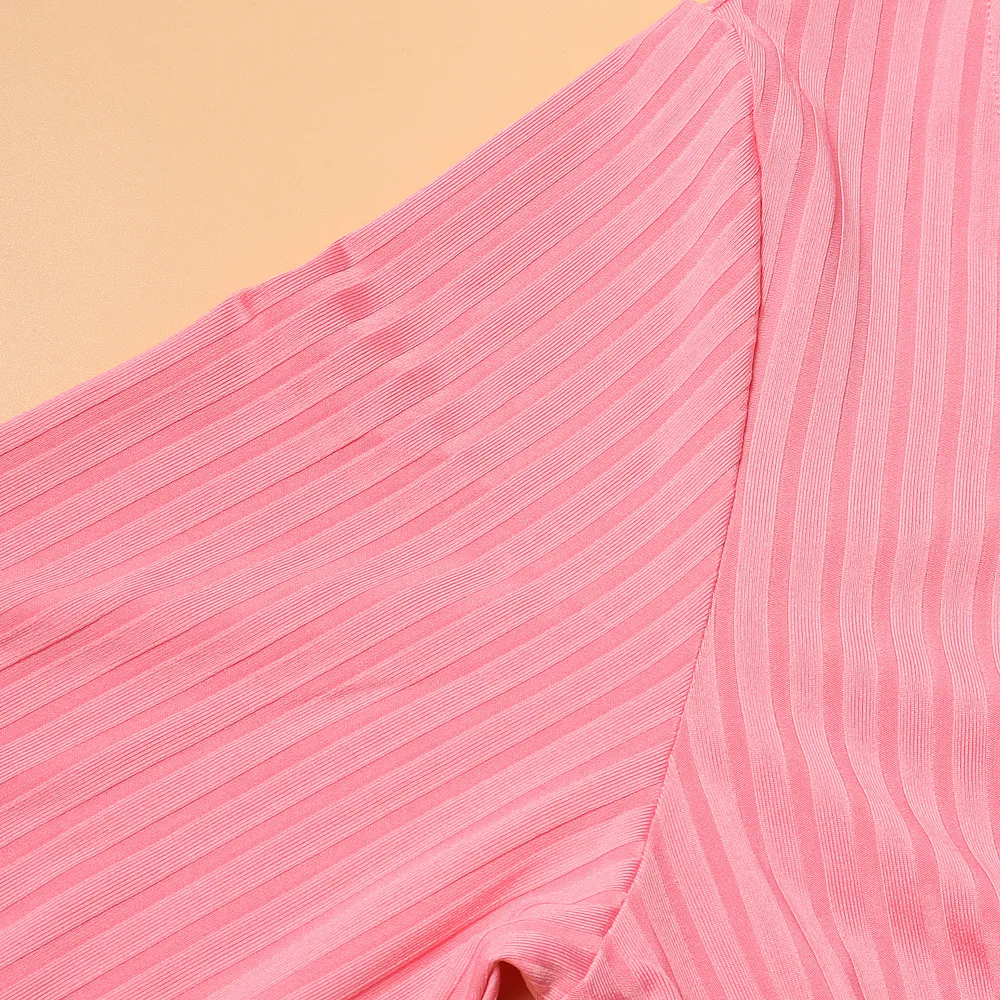 Solid Color Long Sleeve Dress Women Mid-Length Dress Dress Split High Waist Slim Fit Style Macaron Color Design Polyester And Spandex Material display picture 39