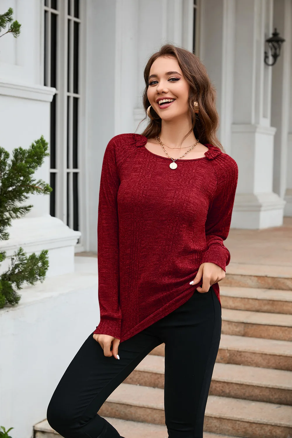 Casual And Lightweight Long Sleeve Crew Neck Pullover Sweater Autumn And Winter Women's T-shirt Sweet Fresh Style Comfortable Polyester display picture 25