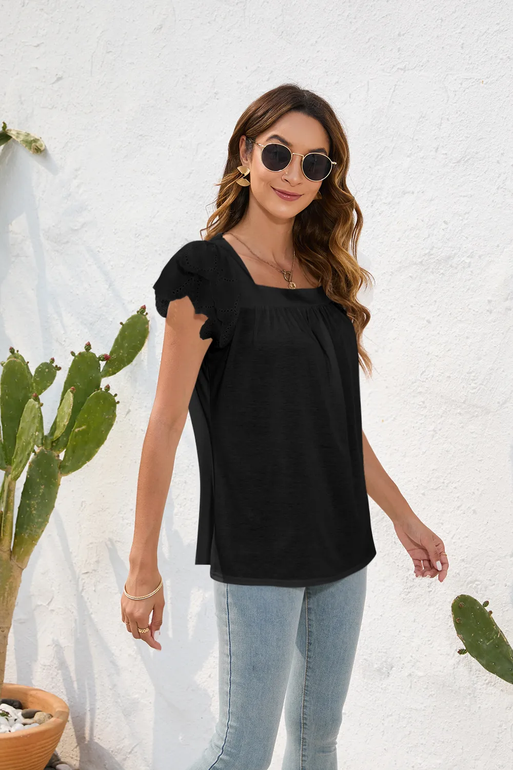 Spring And Summer Loose Casual Women's T-shirt Round Neck Short Sleeve Commuter Solid Color Top Street Style Senior Street Fashion display picture 13