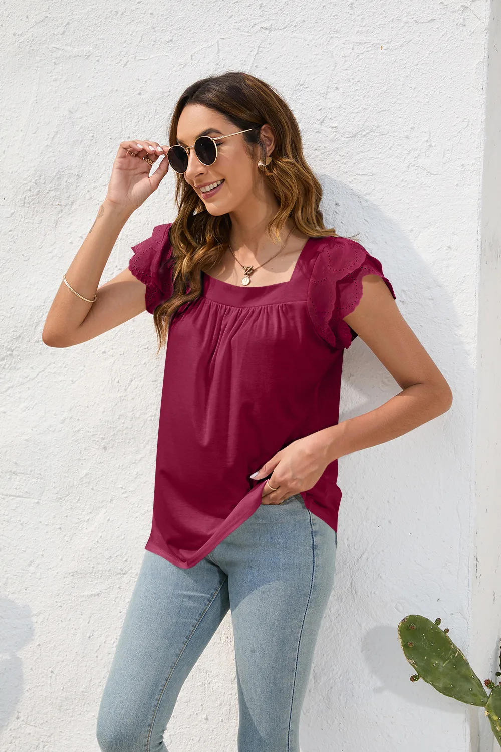 Spring And Summer Loose Casual Women's T-shirt Round Neck Short Sleeve Commuter Solid Color Top Street Style Senior Street Fashion display picture 22