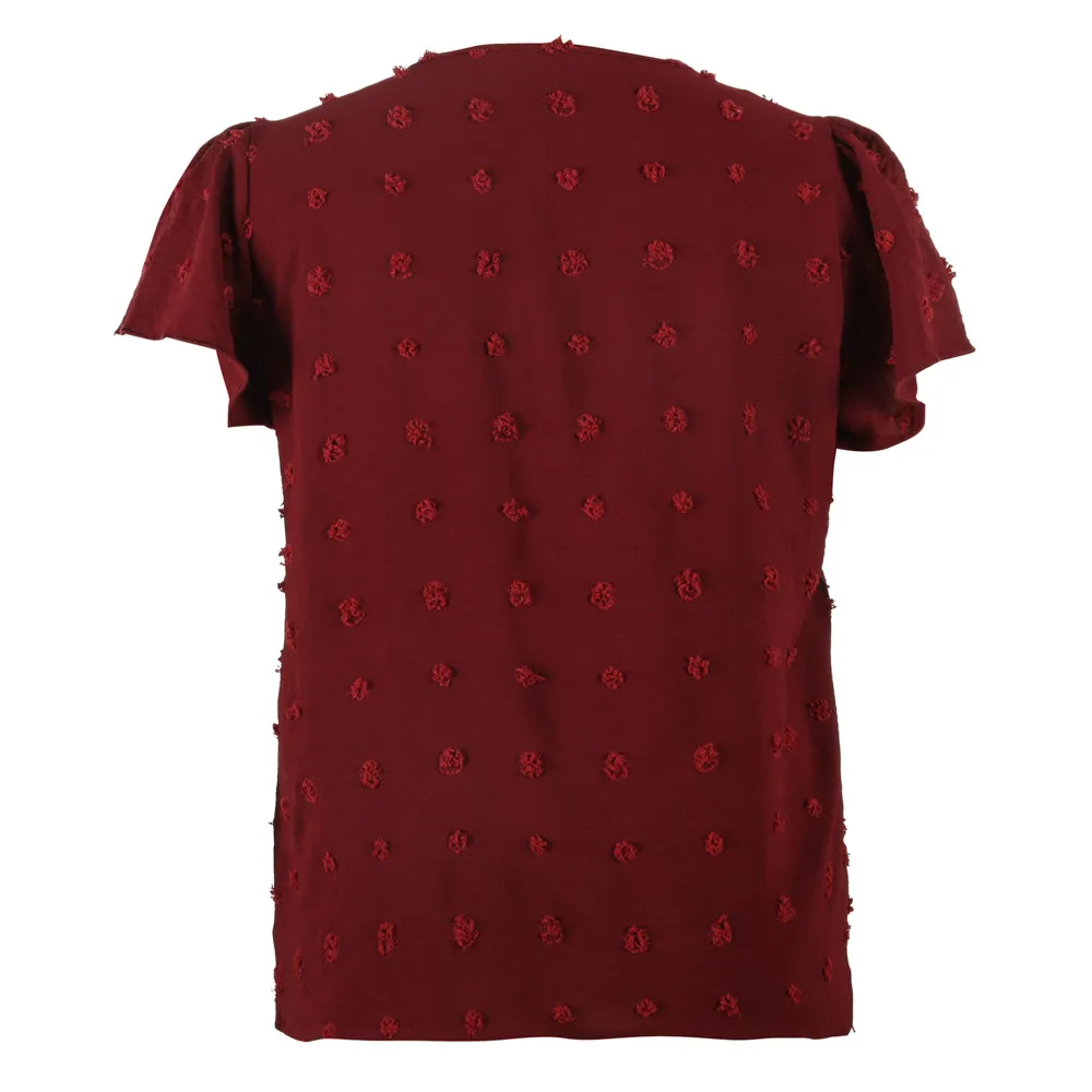 Casual Loose-Fitting T-shirt Spring/Summer Plus Size Women's V-neck Short Sleeve Commuter Plus Size Top Ball Pattern Street Style display picture 26