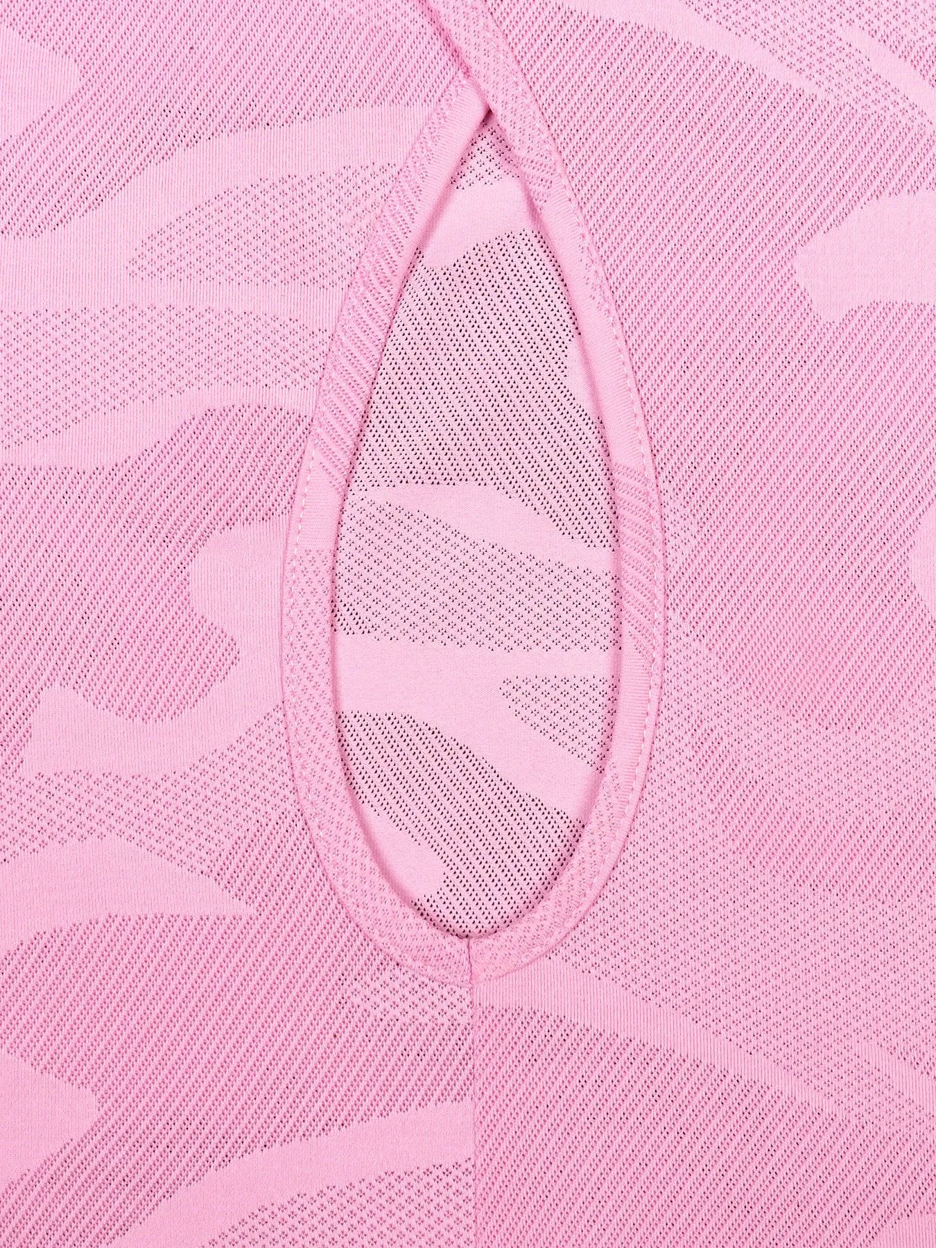 Spring And Summer Camouflage Round Neck Short Sleeve Women's Vest Breathable Running Yoga Sports T-shirt Casual Loose Design display picture 8