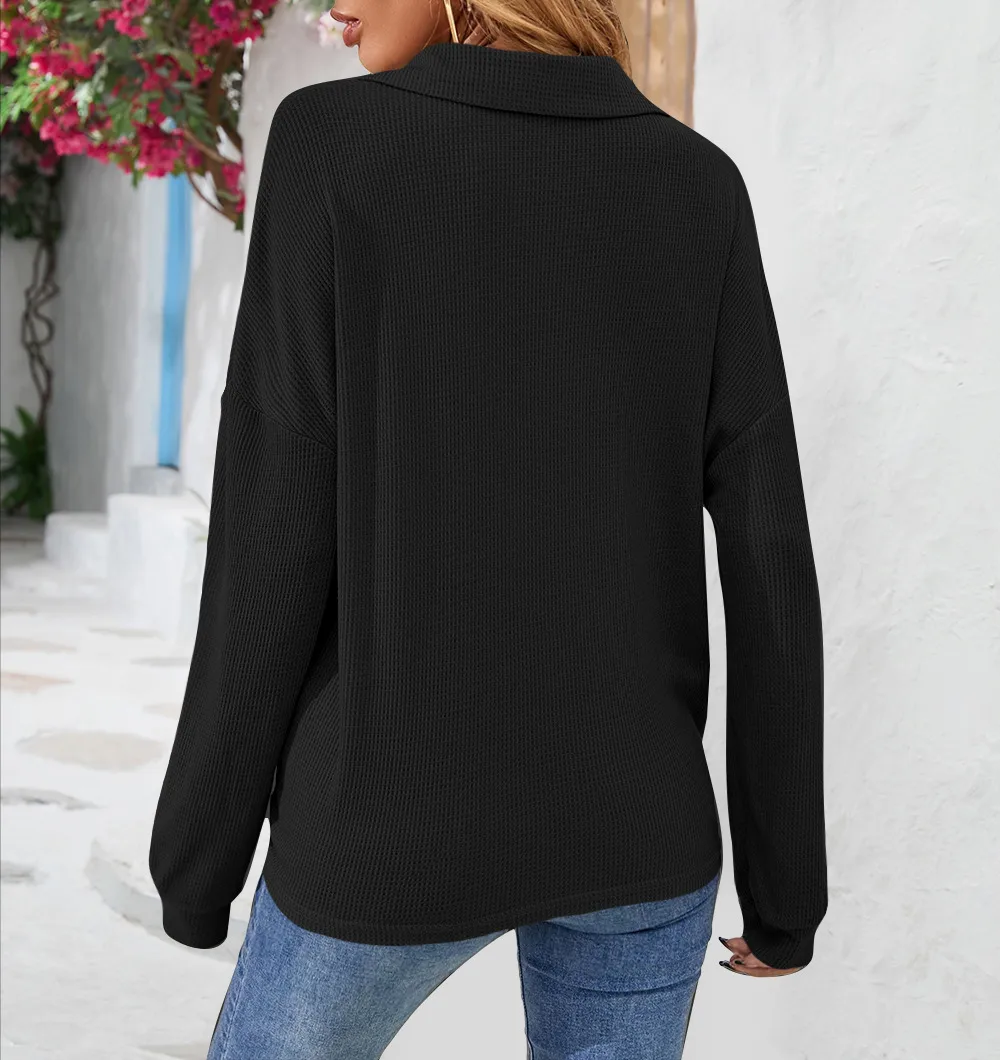 Fashion Style Long Sleeve Solid Color Buttons Shirt/T-shirt Autumn And Winter New Women's Clothing Fashion Street Style High Street Style display picture 11