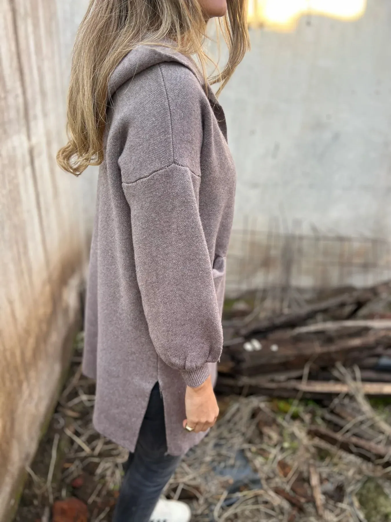 Casual Wool Jacket Coat Ladies Belt Pocket Hooded Solid Color Autumn And Winter Long Sleeve Loose Commuter Style Fashion display picture 3