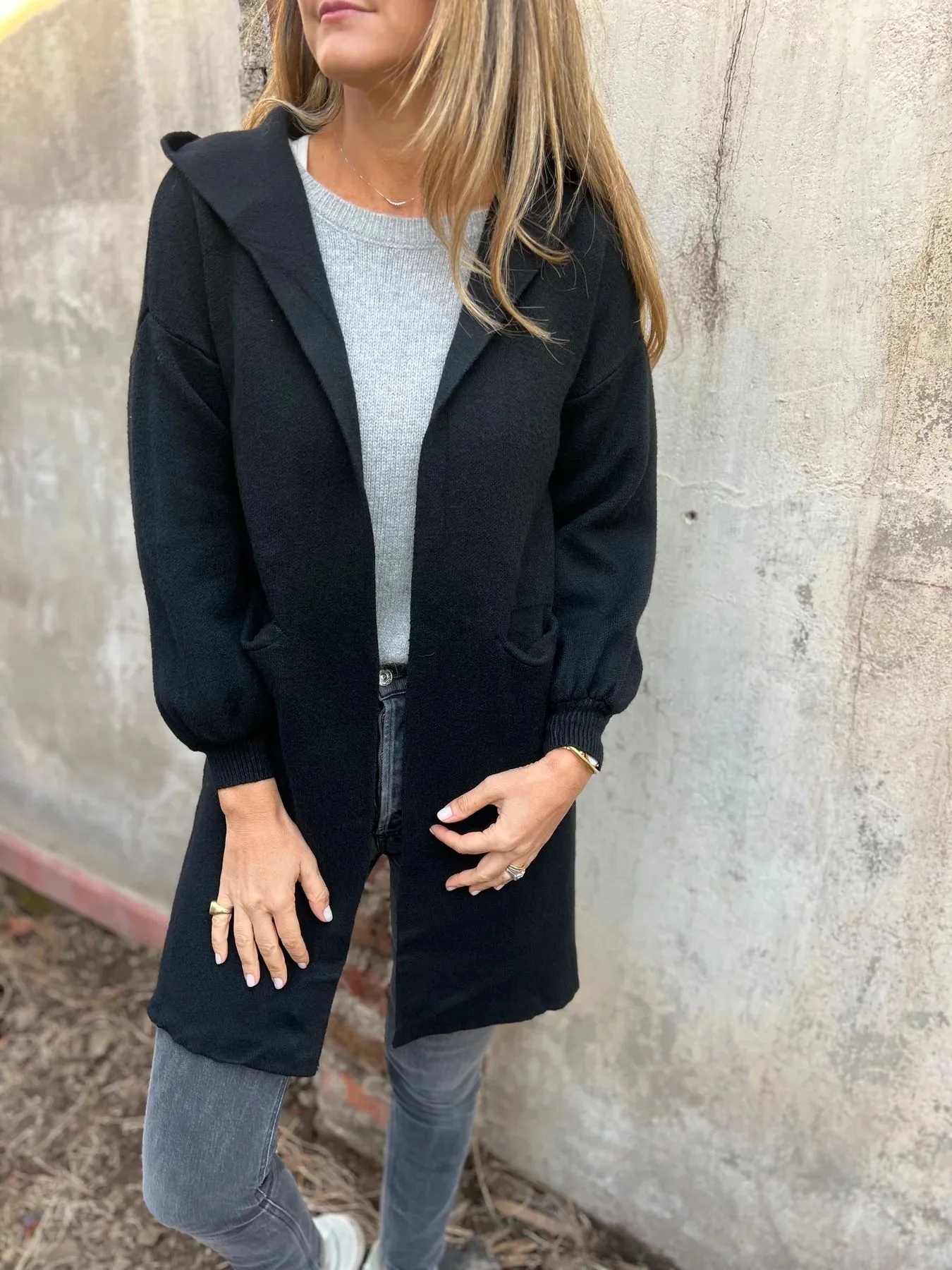 Casual Wool Jacket Coat Ladies Belt Pocket Hooded Solid Color Autumn And Winter Long Sleeve Loose Commuter Style Fashion display picture 8