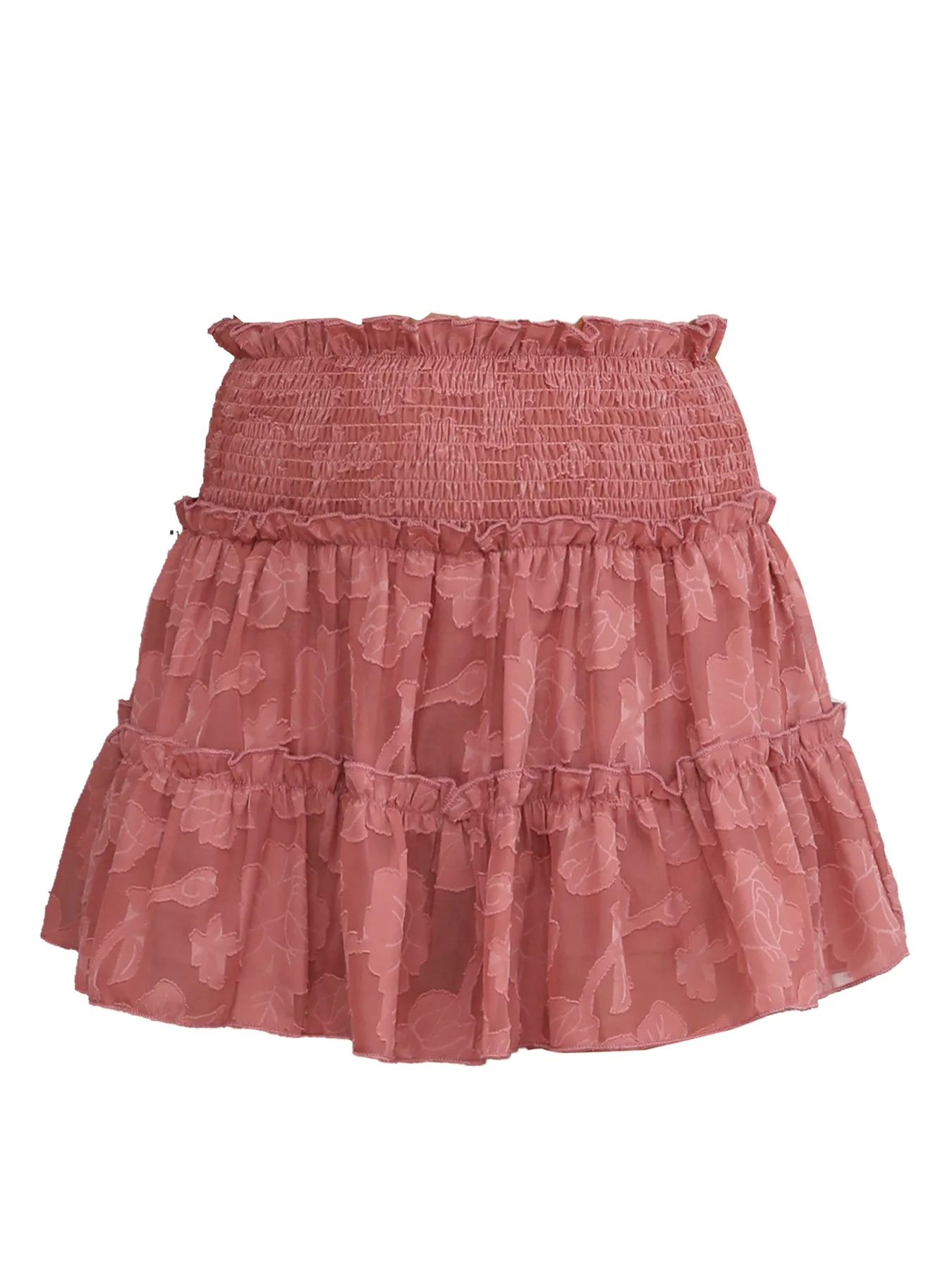 Elegant European Style Skirt Lace Edge Stitching Flared A- Line Skirt High Waist Slim Chiffon Tiered-Ruffle Dress display picture 12