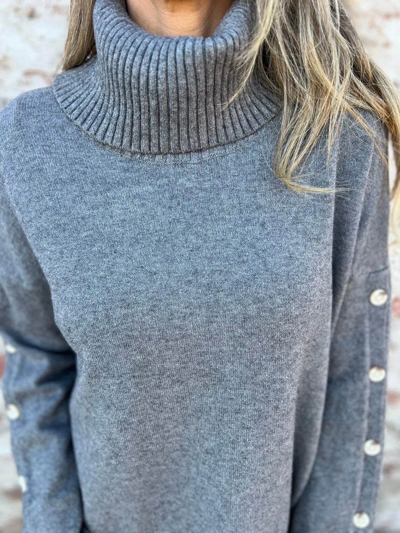 Casual Turtleneck Button Women's Knitwear Cotton Spandex Long Sleeve Solid Color Autumn And Winter New  Style display picture 6