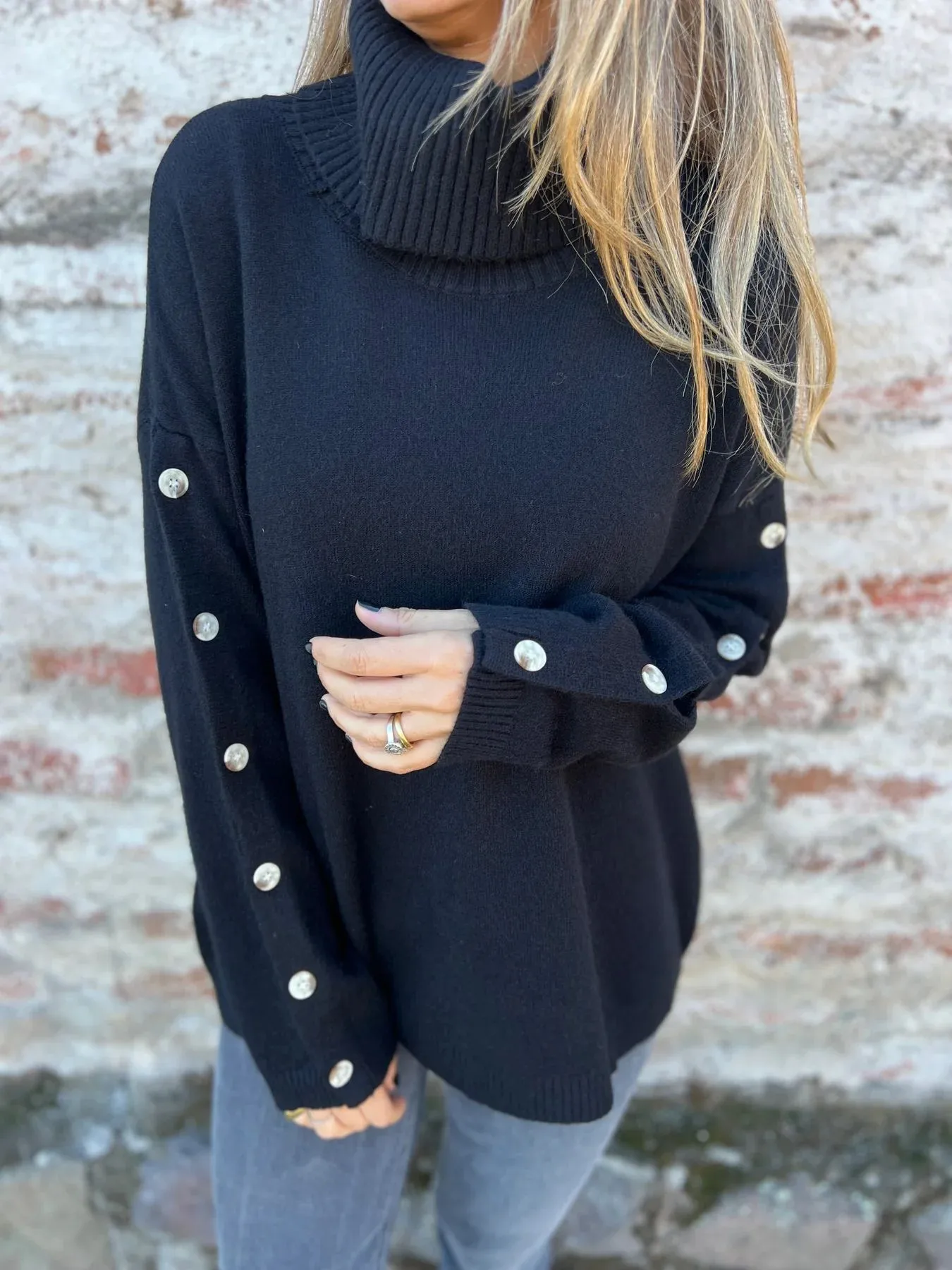 Casual Turtleneck Button Women's Knitwear Cotton Spandex Long Sleeve Solid Color Autumn And Winter New  Style display picture 10